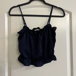 Navy Free People Crop Top